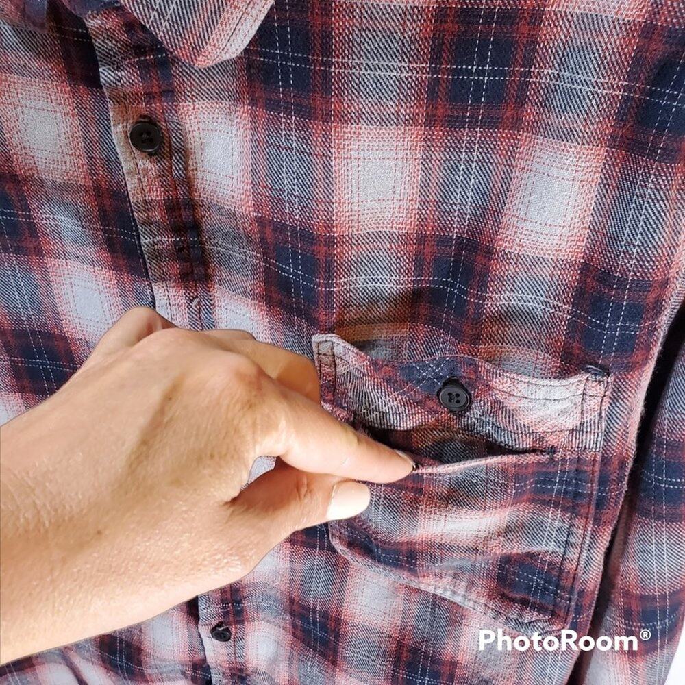 Comune | Red Plaid Button Down Shirt | Size Medium - Picture 2 of 7